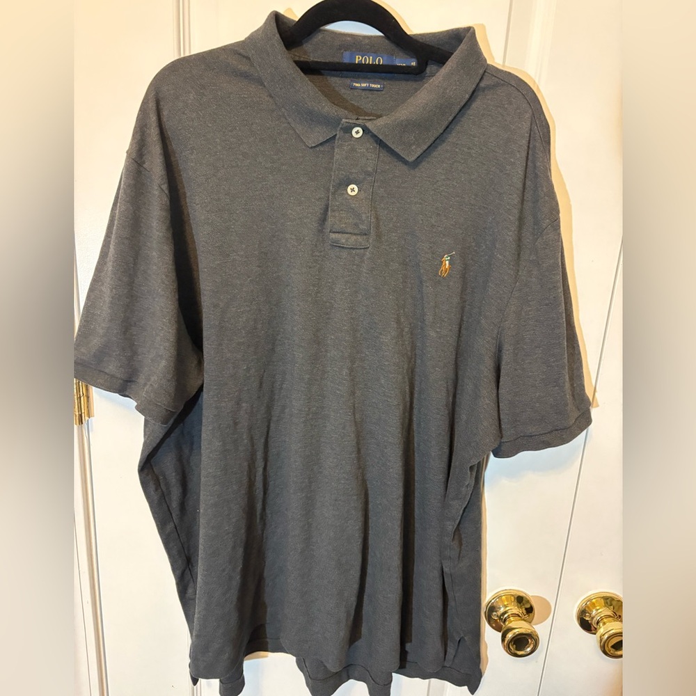 Polo Ralph Lauren Pima Soft Touch Gray Polo Shirt XXL Classic Logo